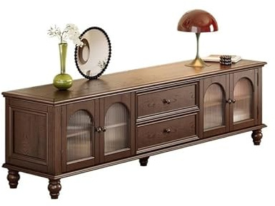 CHICKEN Console De Télévision Meuble TV rétro en Bois Massif, Table Basse, Salon, Maison, Meuble de Sol Moderne Meuble TV De Salon(1.8m)