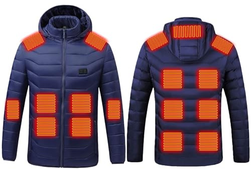 Veste Chauffante Homme Femme éLectrique Usb Avec 8 Zones De Chauffage 3 Niveaux De Chaleur Gilet Manteau LéGer Et Chaud Hiver Blouson Chauffant D'ExtéRieur VêTement Pour Moto Chasse RandonnéE Ski