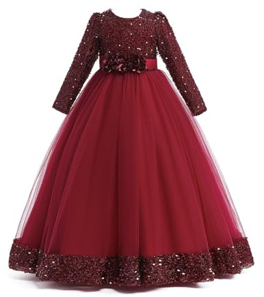 Weihnachtskleid Kinder Mädchen Partnerlook Kleid Damen Langarm Elegantes Herbst Winter Gerippt Stricken Tüll Mutter und Tochter A-Linie Festlich Partykleid mit Rüschen Tüllrock Tüllkleider