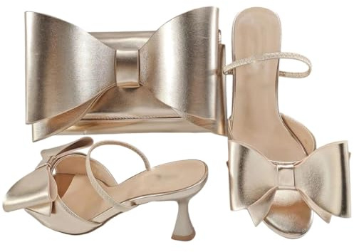 Arrival Lilac Pointed Toe Women Heel Shoes Bag Set For Wedding Party Pump