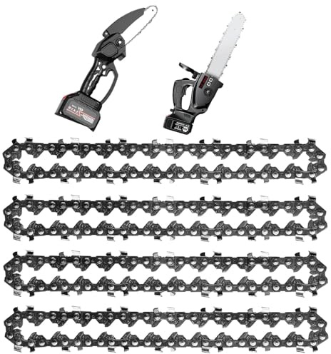 Dwitkul 4 Piezas Cadena Motosierra 6 Pulgadas Universal Mini Motosierra Cadena de Repuesto Cadena de Sierra para Todas las Barras de 6 Motosierra para Carpinteria Jardineria y Paisajismo