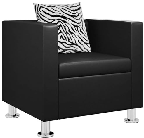 vidaXL Sessel Schwarz Kunstleder