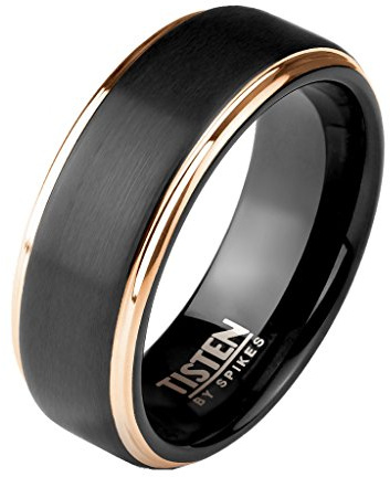 Tapsi´s Coolbodyart® Partner Ehe Ring Titan Schwarz Rose Gold Matt 47(15)