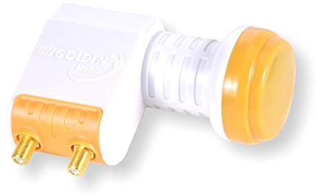 UNIVERSAL LNB TWIN 0.1 DB FULL HD GOLDEN MEDIUM + 4 CONNECTORS