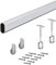Möbelrohr OVAL Schrankstange Metall Kleiderstange 600 mm mit 2 Stück Schrankrohrlager für Deckenmontage | Stahl verchromt | Schrankrohr 30 x 15 mm | 1 Set - Kleiderschrank-Stange mit Halterungen