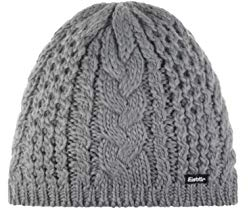 Eisbär Damen Mütze Afra MÜ, hellgraumele, 75040 - gestrickte Wintermütze für Damen, mit atmungsaktiven und wärmenden Innenfleece, perfekt für Kopfumfang 56-58 cm