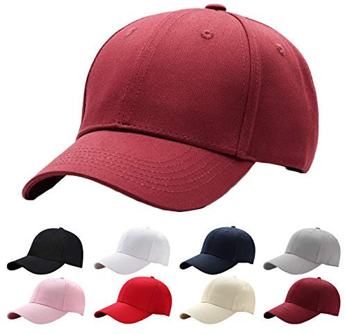 Interstellar Fire Baseballkappe für Herren und Damen, 100% Baumwolle, verstellbar, einfarbig, Unisex, Einheitsgröße, Sonnenmütze, weinrot, One size
