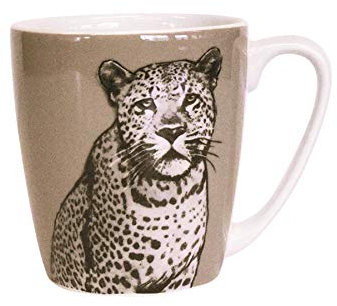 Churchill The Kingdom Animal Mug - Modern Printed Coloured Tea Coffee Cups - 300ml - Leopard