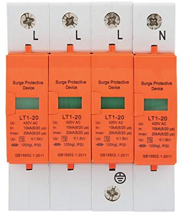 Dispositivo supresor de sobretensiones AC 420V, Protector contra sobretensiones de la casa 4P 20KA Dispositivo supresor de Baja tensión trifásico de Cuatro Cables