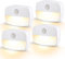 LED Motion Sensor Night Light, [4 Pack] Stick-On Night Light by Battery Powered, Stair Sensor Lights Indoors, Auto/ON/Off Light for Toilet, Hallway, Closet, Kitchen, Children's Room, Warm White light