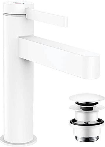 hansgrohe Finoris Mitigeur de lavabo 110 CoolStart, bonde Push-Open, blanc mat, 76024700