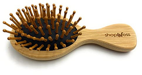 ShopINess Spazzola per Capelli in Bambù per Bambini (2-5 anni) Spazzola da Viaggio - 100% Naturale ed Ecologica
