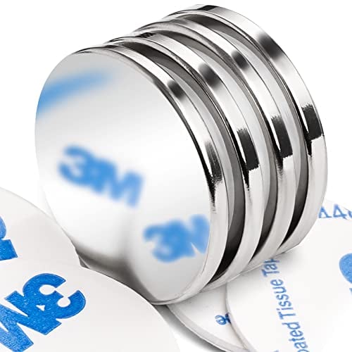 FINDMAG 4 Pack Magnets, Neodymium Magnets, Magnet with Double-Sided Adhesive, Permanent Rare Earth Fridge Magnet for Whiteboards, Building, Tools