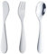 Silver Children Cutlery Metal, 3 Pcs Stainless Steel Kids Flatware Set with Knife/Fork/Spoon, Todller Silverware Healthy & Mirror Polished, Dishwasher Safe