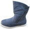 Pogolino Damen Stiefeletten warm gefüttert - Stiefel Boots mit Reißverschluss - Schuhe Winter Schneeschuhe Outdoor Women - ST854 Grau 39