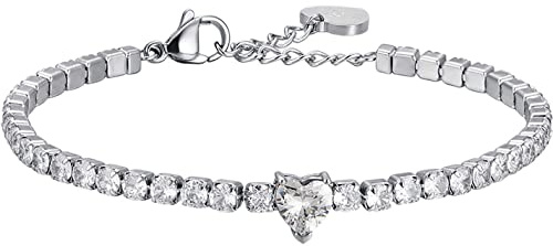 Luca Barra Bracciale da Donna Bracciale in Acciaio con Cristalli Bianchi e Cuore Cristallo. La referenza è bk2280
