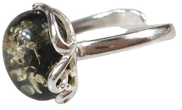 Grun Bernstein Ring Silber und Bernstein ring Klein Geschenk Ring