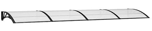 vidaXL Marquesina de puerta policarbonato negro 400x100 cm, marquesina de puerta, pérgola de puerta de entrada, toldo de puerta, marquesinas de puerta