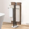 KES Porte-Serviettes sur Pied Noir, Porte Serviette 3 Barres Salle de Bain Acier Inoxydable 18/8 Sèche Serviette Marbre, BTH217S3-BK