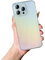 FABSPARK for iPhone 15 Pro Phone Case,Transparent Iridescent Gradient Laser Case,Full Camera Shockproof Protection for iPhone 15 Pro 6.1 Inch