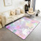 Bodenmatte Einhorn Regenbogen, Wohnzimmerteppich, 100 x 150 cm, Einhorn, Lila, Dekoration für Mädchen, Kawaii Kinder, rutschfest, Innenteppich, Schmetterling, romantisch, elegant