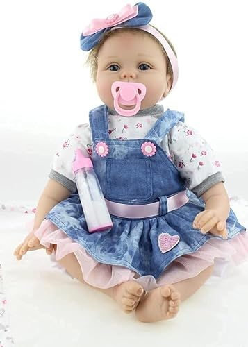 JIEBOTE 22 pollici 55 cm realistico Reborn Bambole Bambole Bambole Bambole Morbido Silicone Vinile Grandi Bambole Nate Con Molti Accessori Baby Reborn (G34)