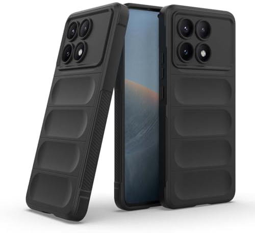 GOKEN Cover per Xiaomi Poco X6 Pro, Custodia in Morbido Silicone Antiurto con Impugnatura Laterale Antiscivolo e Design Elegante Monocolore, Case -Nero