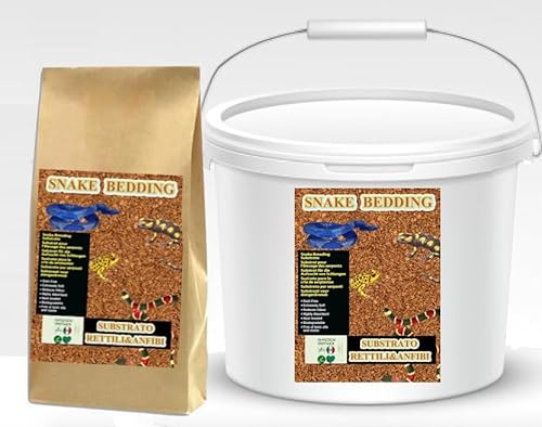 GSW Substarto SNAKE - BIO Cocco Fibra/cippato di Cocco 100% Naturale per terrari paludari Serpenti, Iguana, Rettili e Anfibi (20 LITRI SACCO)