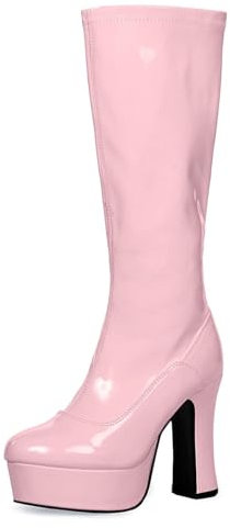 Plateau Stiefel mit Reißverschluss für Damen - hot rosa - Schuhgröße: 40