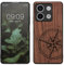 kwmobile Hülle kompatibel mit Xiaomi Redmi Note 13 5G Hülle - Holz Case - Handy Cover - TPU Handyhülle in Dunkelbraun Kompass Vintage