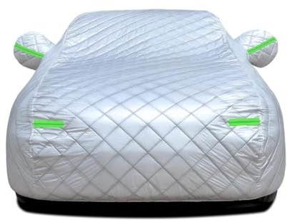 Auto Abdeckplane Auto-Schutzhülle Staubschutz Universelle Abdeckungen Gegen Hagel Winter Sonne Regen Sonnenschutz Wasserdicht Für Den Außenbereich Für Autos Autoabdeckung (Color : Silver, Size : XL