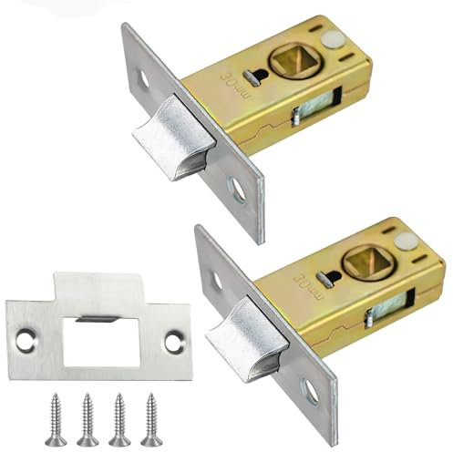 LEPEVNEY Flat Tubular Mortice Letch 30mm Stainless Steel Internal Door Latch Sprung Lever Door Handles 2PCS