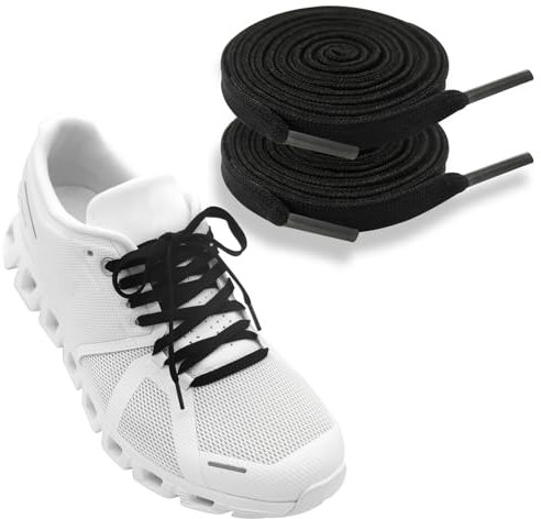 UamGlsob Flache dünne Schnürsenkel für On Cloud Sportschuhe, 6mm Gym Schnüre Schuhbänder Ersatz für Trainers, Thin Running Shoe Laces Shoelaces (Black, 54/140cm)