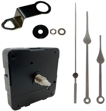 New or Replacement Battery Operated Non Ticking Chinese Make Quartz Mechanism/Motor With Metal Hands Wall Clock DIY Repair (1, 110mm Silver)