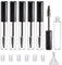 CAIYA 6 Stück 10 ml Leere Mascara Tube, Wimperncreme Behälter Flasche, Nachfüllbare klare leere Flasche Tube Container, Tragbare Wimpern-Kosmetikflasche mit Gummieinsatz und Trichter(Schwarz)