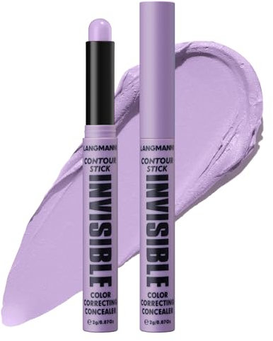 Contorno en Crema y Bronceador Mate en Barra - Facial, Difuminable y Suave, Corrector Natural de Larga Duración Resistente al Agua #03 Morado