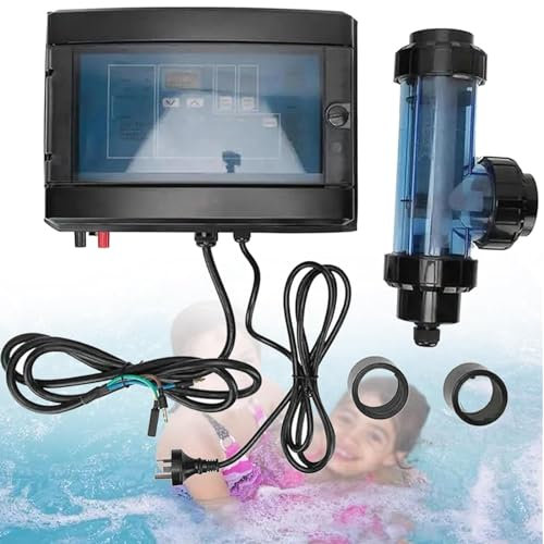 DDZJTPP Clorador Salino por Electrólisis,Dispositivo Clorador SPA Agua Salada,Clorador Agua Salada,Sistema Generador Cloro para Piscinas Agua Salada,para Piscinas,Máquinas Tratamiento Agua SPA,30g/h