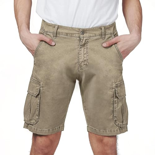RE&X Pantaloncini Uomo Confortevole Traspirante STOFFE Cotone Cargo Bermuda Uomo