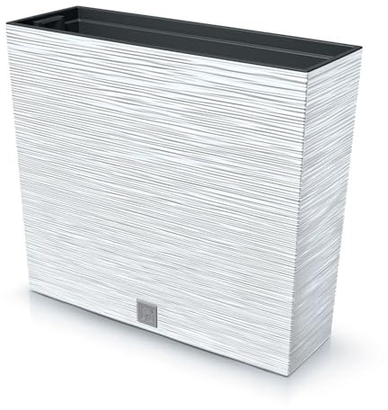 IMJ-Global Maceta para plantas de interior moderna, maceta de exterior rectangular de plástico resistente de 44 litros (58 x 18 x 49,8 cm), macetas para plantas ideales para casa, balcón, jardín