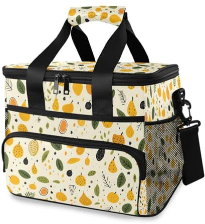Orange Pear Tropische Früchte Kühltasche Große Isolierte Lunch-Taschen Picknick Kühltasche 15L 24 Dosen Wasserdichte Thermotasche für Erwachsene Männer Frauen