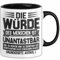 Jura Tasse Geschenk Die Würde Des Menschen Ist Unantastbar Geschenkidee Jurist Juristin Anwalt Becher (Schwarz)