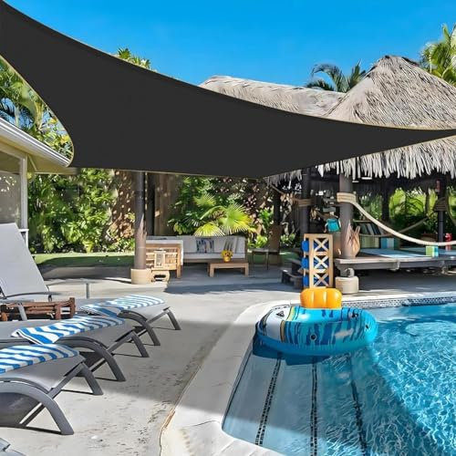 Tenda da sole per esterni per patio, tenda da sole per feste in giardino, impermeabile e traspirante, nera, 2 m x 4 m