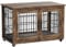 Buluri Dog Crate Furniture, Double Doors Wooden Dog Cage with Cushion & Wheels, Dog Kennel Indoor End Table for Large Dogs (Brown, 97.8 cm L × 64 cm W × 68 cm H)