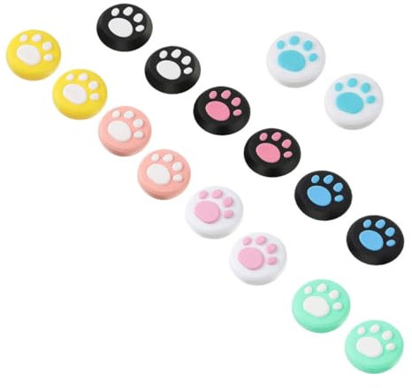 LIFKICH 16stücke Teiliges Joystick Grip Katzenpfoten Daumengriffkappen Für Switch Controller rutschfeste Joystick Abdeckungen Süßes Zubehör Für Gamer