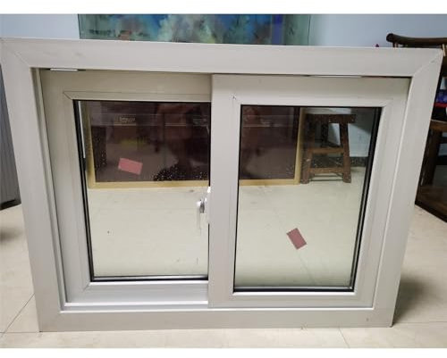 Ventanas correderas Ventana corrediza de aluminio con rotura de puente térmico y doble vidrio templado, 12, 24, 30, 36, 48 y 60 pulgadas, color blanco, horizontal, for sótano, for hotel, exterior, vil