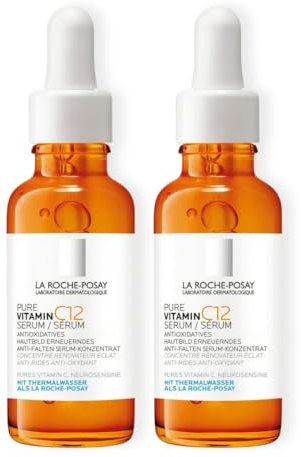 La Roche Doppelpack Pure Vitamin C12 Serum, Anti-Aging-Pflege mit 12% Vitamin C, Regenerierende Anti-Falten-Gesichtspflege, Straffend, aufhellend und antioxidativ, Gegen Pigmentflecken, 2 x 30 ml
