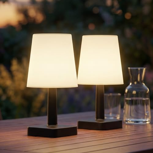 INSPINOVIA Solar Tischlampe | Kompakte Outdoor Tischleuchte mit An/Aus-Schalter für Garten, Balkon oder Terrasse | Brenndauer ca. 6-8 Stunden (2)