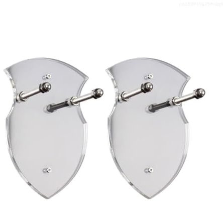 FOVAOK 2pcs Acrylic Swords and Axes Wall Mount Holder Vertical Display Decorative Rack(Clear)