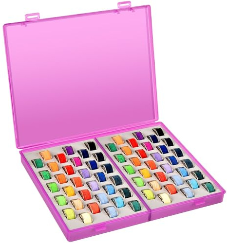 Bobbin Holder Case - 66 Pcs Bobbins Thread Storage Organizer Compatible with Brother/for Singer/for Janome/for Babylock/for Juki Sewing Machine and Embroidery (Box Only) (Purple)