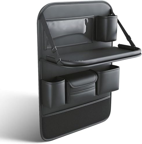 YMNBFCX Autositz Rücksitz Organizer,für VW T5 T5.1 T6 T6.1 Rückenlehnenschutz Auto Aufbewahrungstasche mit Klapptisch,2pcs